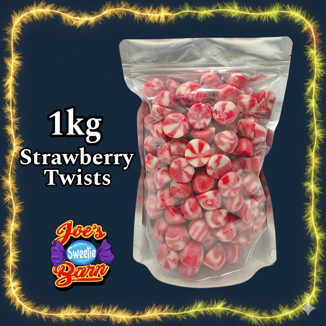 1kg Strawberry Twist Sweets From Joe's Sweetie Barn