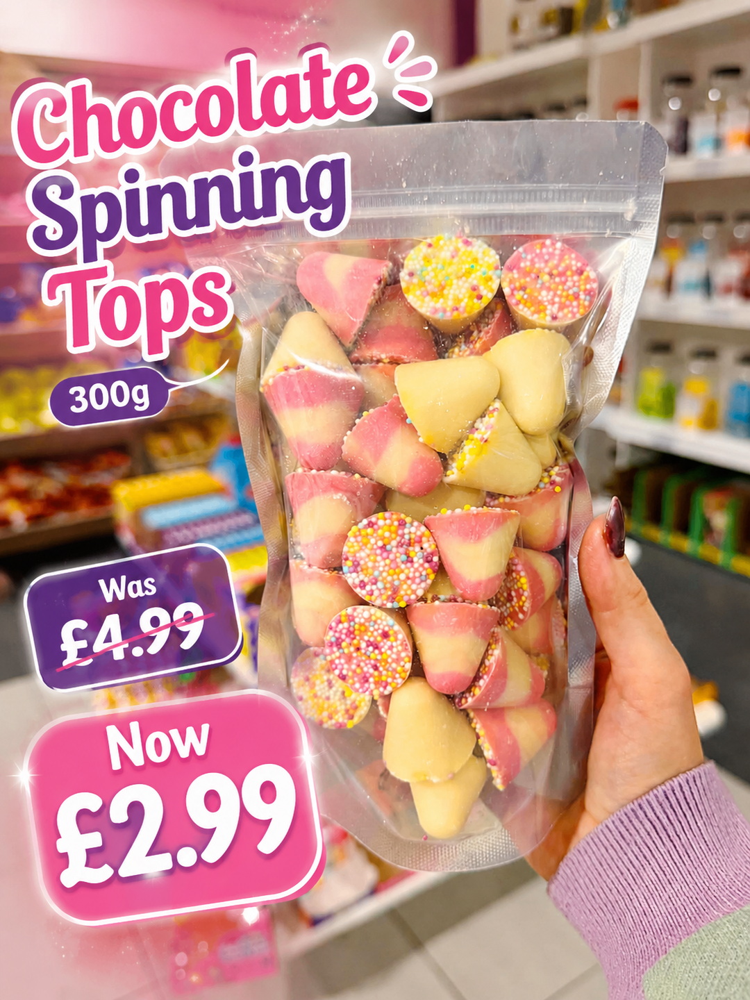 300g Chocolate Spinning Tops