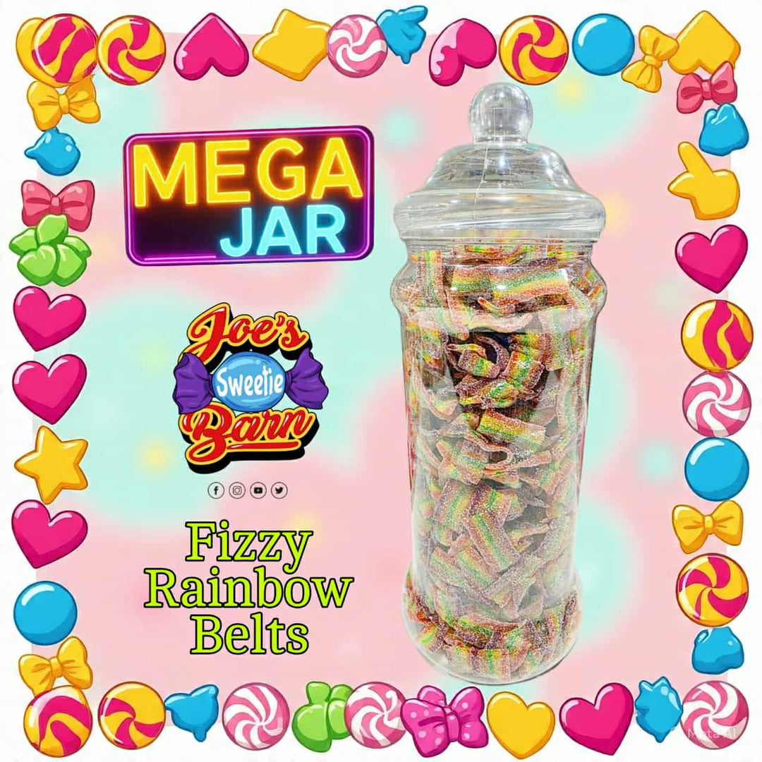 fizzy rainbow belts candy jar at Joe's Sweetie Barn
