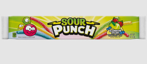 Sour Punch Straws Rainbow 56g - Best Before 22/11/25