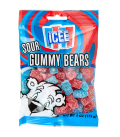 Icee Sour Gummy Bears Peg Bag 4oz (113g)