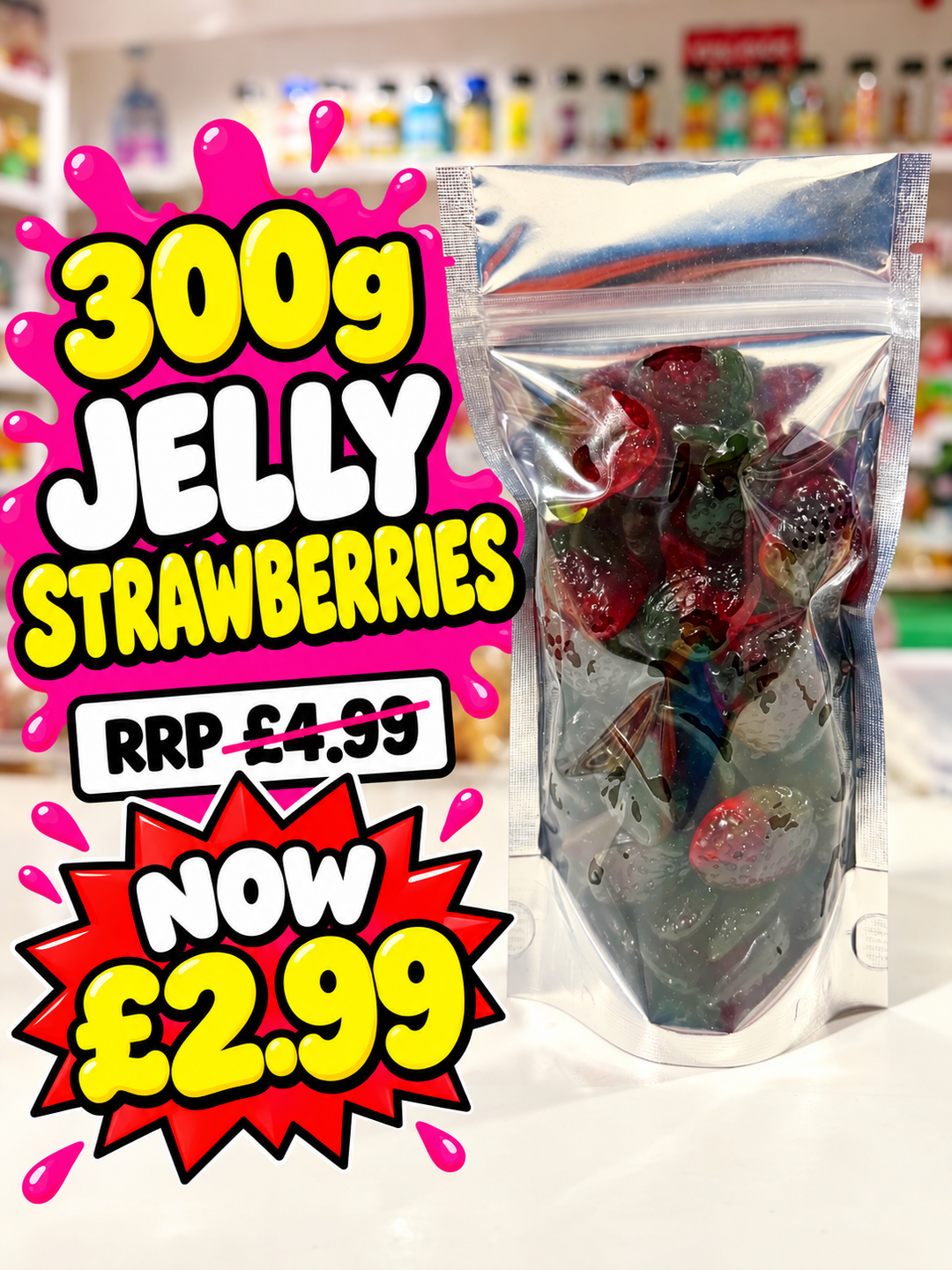 300g Jelly Strawberries