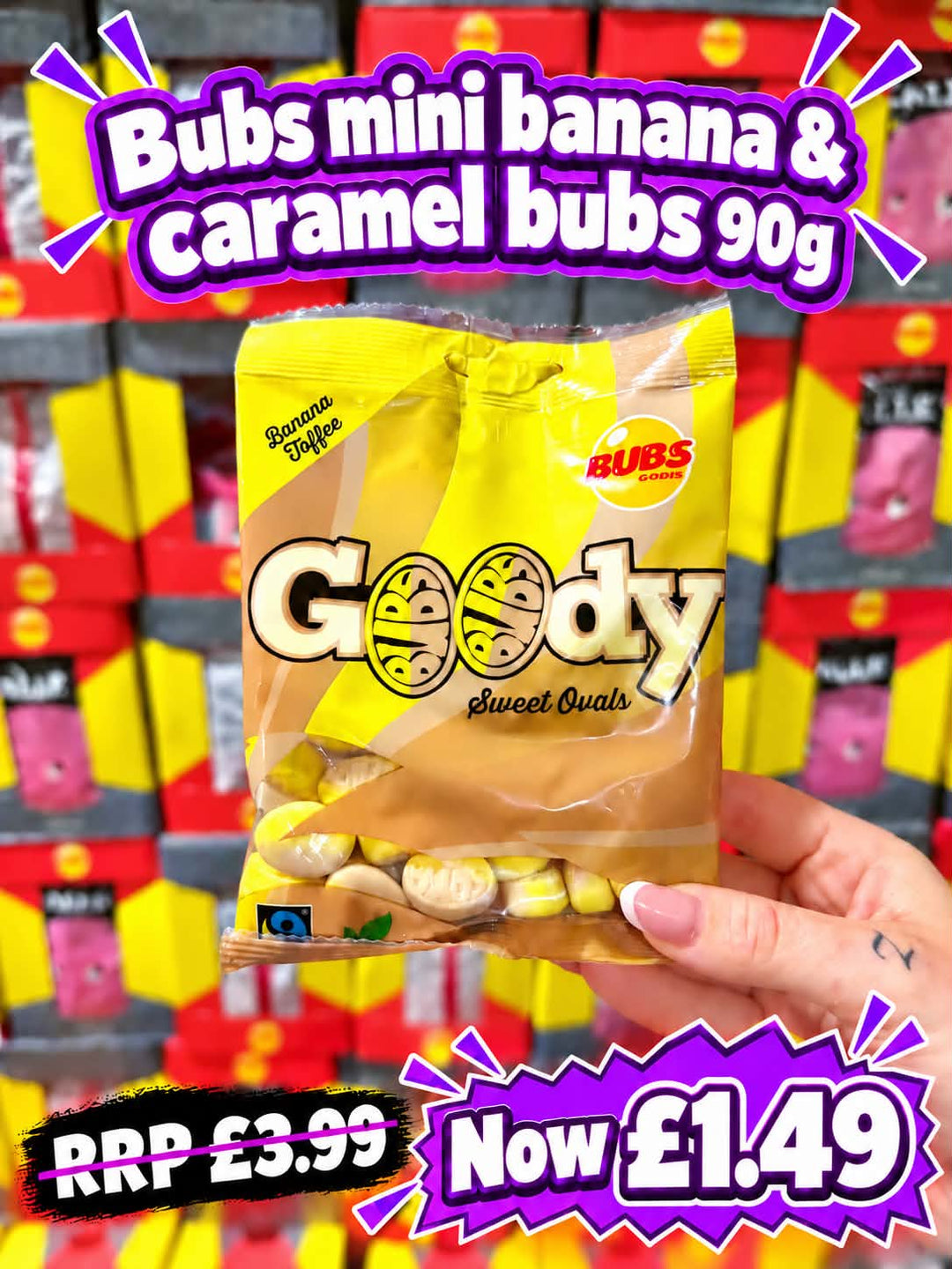 Bubs Mini Banana & Caramel 90g - Best Before 31/08/2026