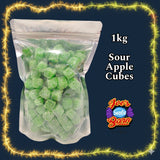 1kg Sour Apple Cubes