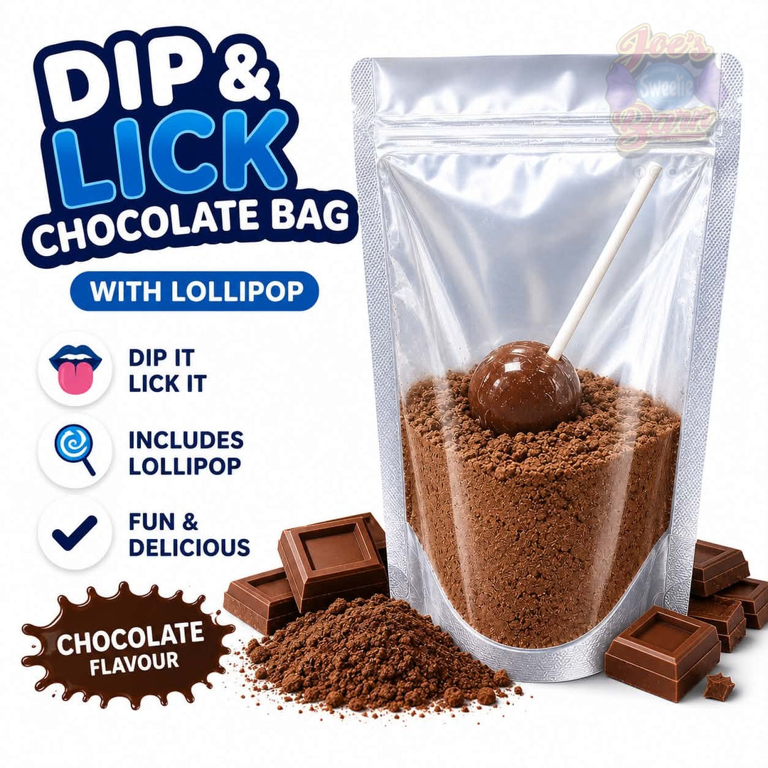 Chocolate Lick Dip & Lick Bag with Lolly