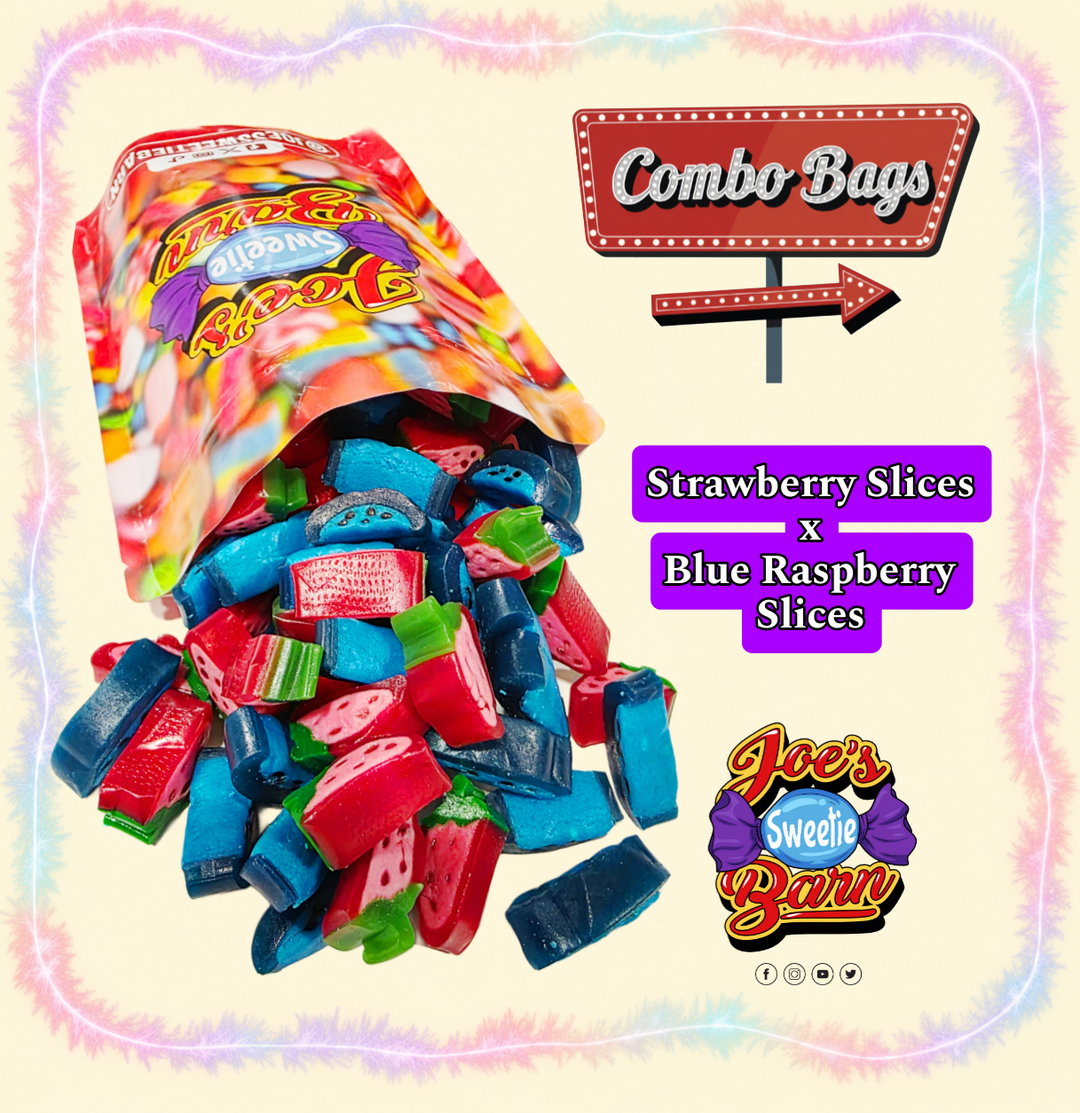 Strawberry & Blue Raspberry Slices Combo Bag 600g