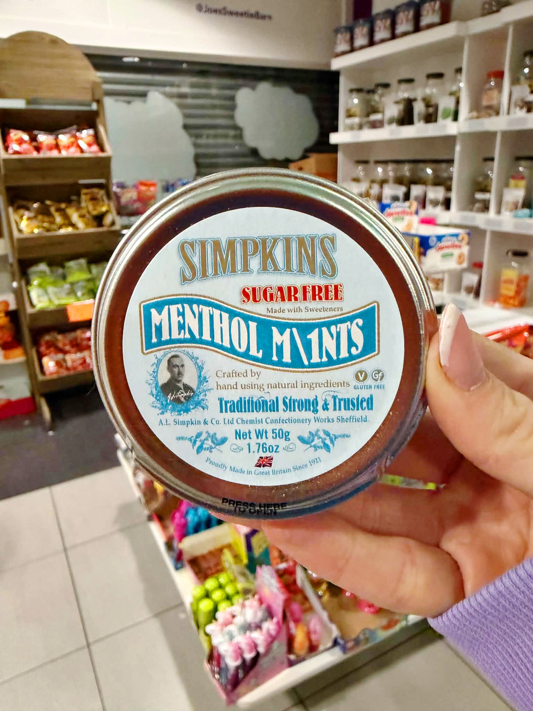 Sugar Free Menthol Mints 50g