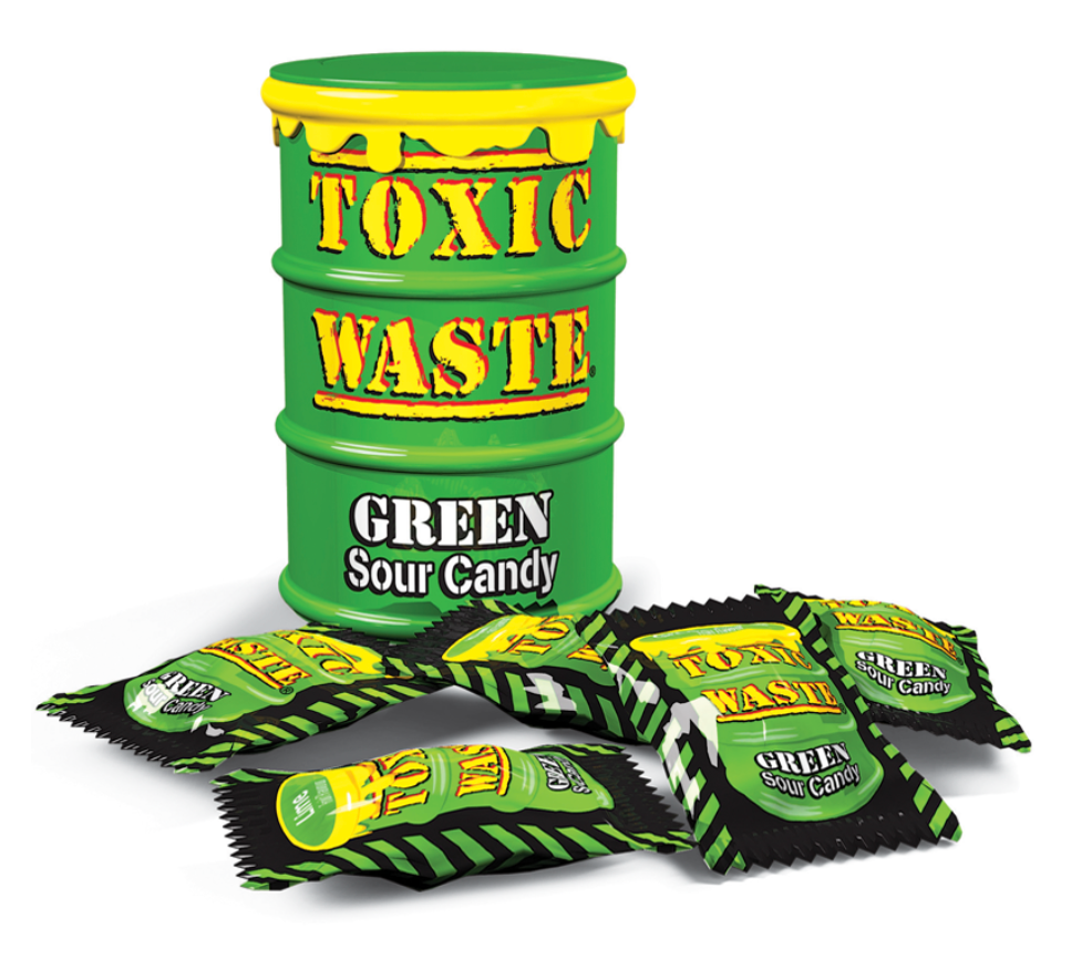 Toxic Waste Green Drum Extreme Sour Candy 1.5oz (42g) – joe's Sweetie Barn