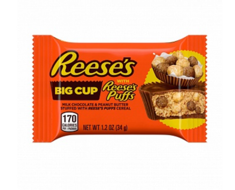 Reese's Peanut Butter Big Cup with Reese's Puffs 34g - Best Before 31/07/25