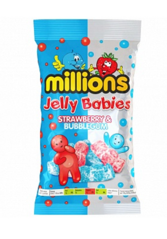 Millions Jelly Babies Strawberry & Bubblegum 150g - Best Before 31/08/25