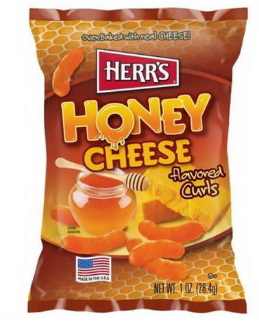 Herr's Honey Cheese Flavoured Curls - 1oz (28.4g)