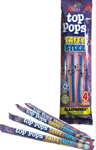 Top Pops Taffy Stixx Blazpberry 44g