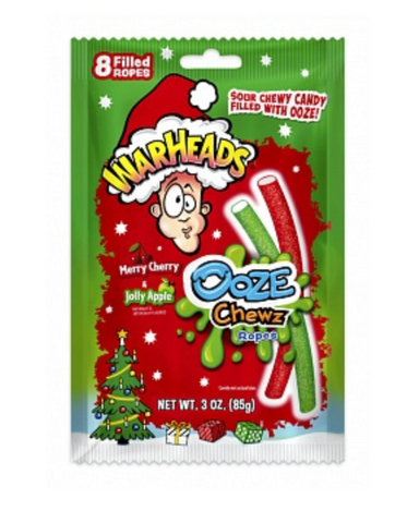 Warheads Ooze Chews Ropes Merry Cherry & Jolly Apple 85g
