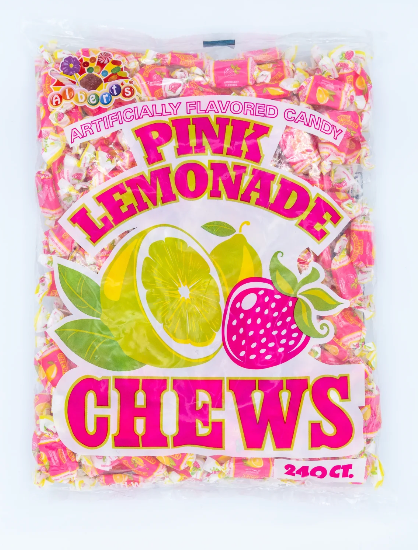 Alberts Pink Lemonade Fruit Chews - 600g - Huge Bag
