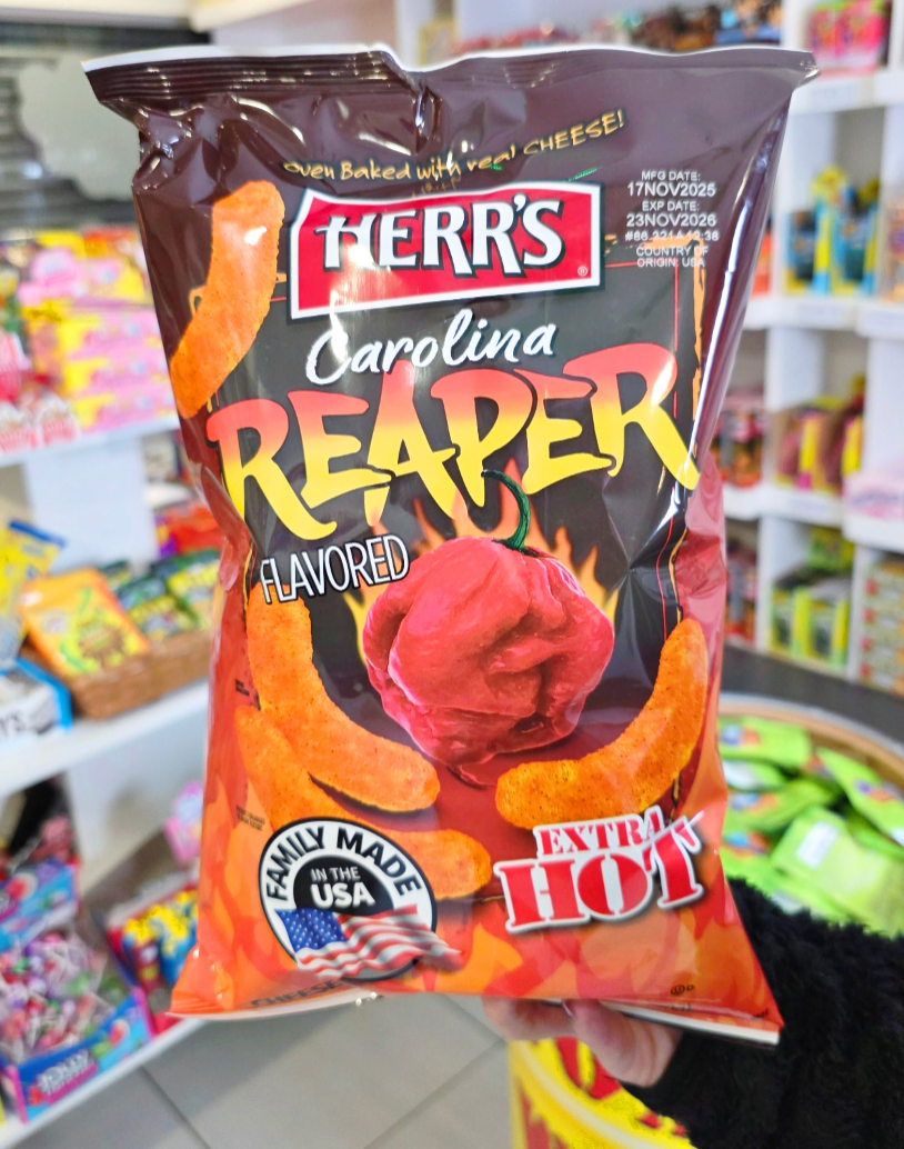 Herr's Carolina Reaper Flavoured Cheese Curls - 6oz (170g)