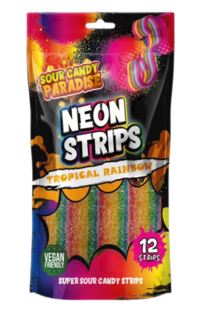 Sour Candy Paradise Neon Strips Tropical Rainbow - 130g