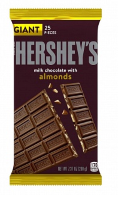 Hershey's Milk Chocolate with Almonds Giant 209g - Best Before 31/07/26