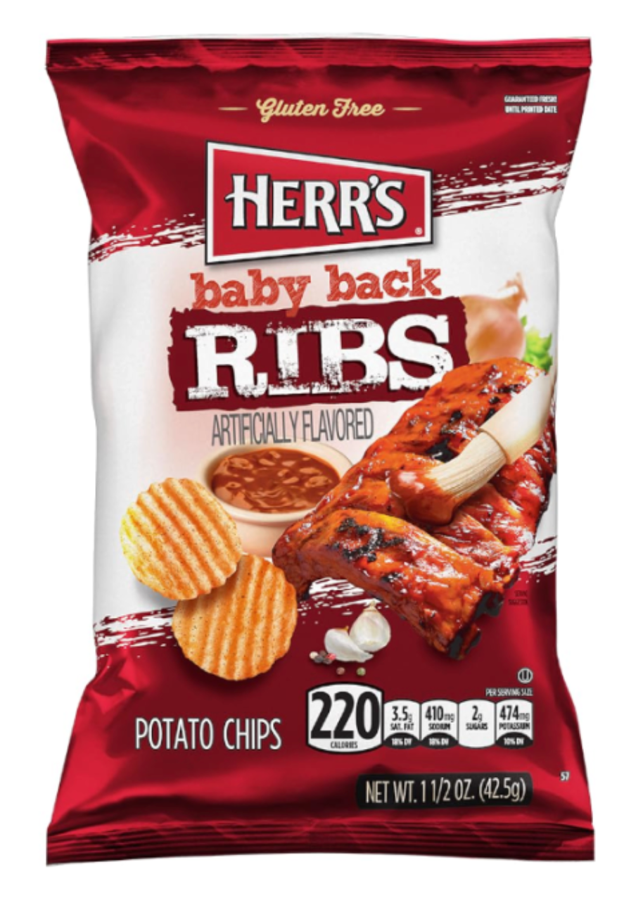 Herr's Baby Back Ribs Potato Chips - 1.5oz (42.5g)