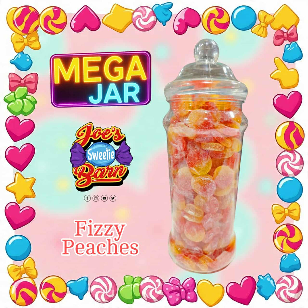 peaches sweets candy jar at Joe's Sweetie Barn