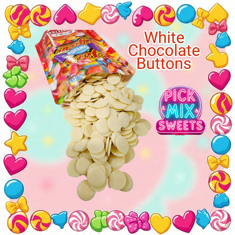 White Chocolate Buttons 600g Bag