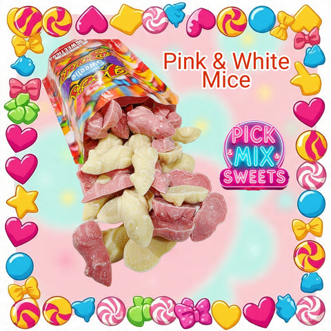Pink & White Mice 600g Bags