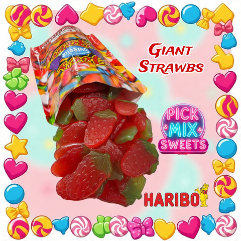 Haribo Giant Strawbs 600g Bag
