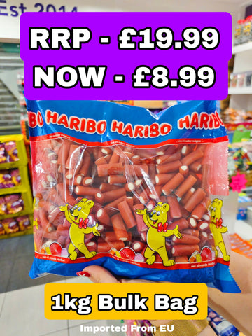 1kg Haribo Ball Ball Red (Red Pencils) Mega Bag - Best Before 31/08/25